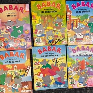 1990 de Brunhoff BABAR Children's Books X 6 LOT 1st Edition FRIENDS STORIES!